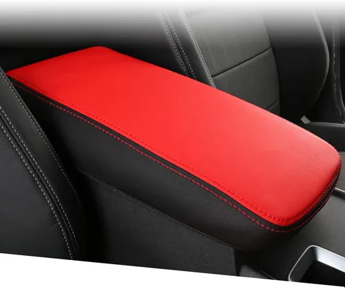 Vista 51 de Great-luck Funda de cuero para consola central, almohadilla para reposabrazos, accesorios de cubierta de caja (costuras rojas) para BMW X1 2023 2024
