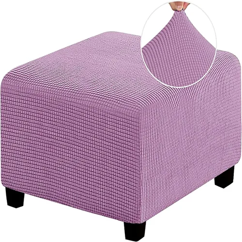 Vista 18 de Funda otomana de alta elasticidad, fundas protectoras de terciopelo elástico para reposapiés, lavable, resistente a la suciedad, con parte inferior