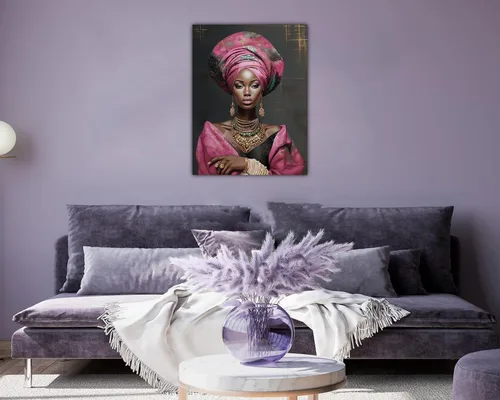 Vista 101 de Arte de pared afroamericano, decoración de rey y reina bailarín negro para sala de estar, arte de pareja de amor negro para dormitorio, lienzo