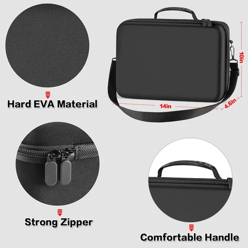 Vista 6 de Hard Carrying Case for Meta for Oculus Quest 2 All-in-One VR Gaming Headset and Touch Controllers Portable Travel Cover Storage Bag with Silicone