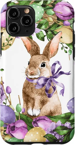Vista 29 de Floral Easter Bunny Wreath Decor for Women Cute Easter Day Case for iPhone 17