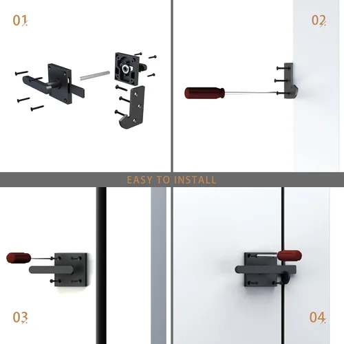 Vista 6 de Sdstone Cerradura de puerta de doble lado, hardware de puerta de gran resistencia para valla de madera, hardware de puerta para puertas exteriores