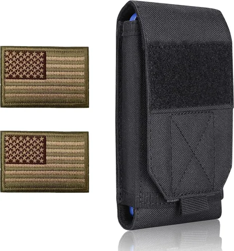 Vista 15 de Funda táctica negra Molle para teléfono celular, resistente al agua, para iPhone 11, 12, 13 Pro Max, para Samsung S22, S21, S20, FE, Note 20, A13