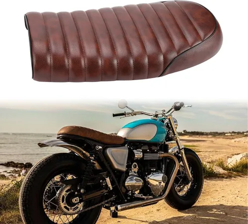 Vista 2 de DREAMIZER Asiento vintage para motocicleta Cafe Racer de Cuero PU compatible con Suzuki KZ400 KZ650 KZ750 TU250X GS450 GS750 GS1100 R75 R90 XJ550