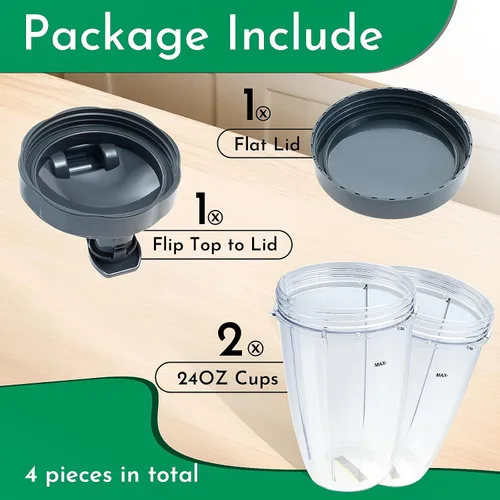 Vista 13 de Vasos de licuadora de repuesto para licuadora Nutribullet de 18 onzas con tapa, compatible con Nutribullet 600 W 900 W licuadora exprimidor