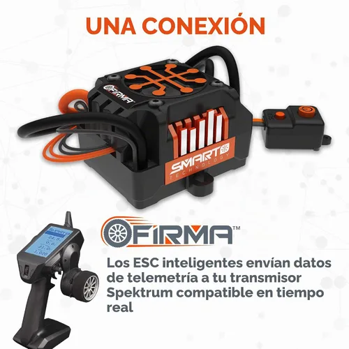 Vista 4 de Spektrum Firma 150A sin escobillas Smart ESC / 2050Kv sin sensor Motor Combo, SPMXSEMC05, negro