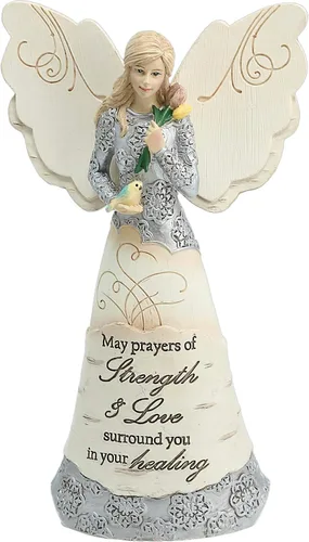 Vista 8 de Figura decorativa de ángel de la bendición irlandesa de Elements por Pavilion, 6 pulgadas, inscripción "Que Dios te mantenga en la palma de su mano