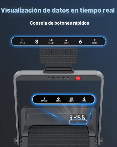 Vista 5 de WELLFIT Cintas de correr plegables 10% de inclinación, almohadilla para caminar debajo del escritorio