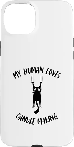 Vista 9 de iPhone 16 My Human Loves Candle Making - Cat Parent Hobby Lover Case