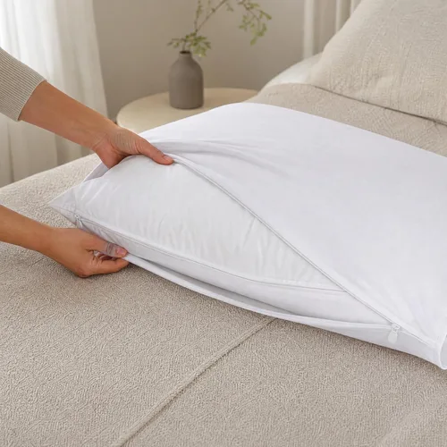 Vista 5 de Pillowcase, Double-Layer Zippered , White 48x74 cm