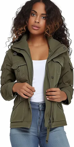 Vista 6 de SheKiss Casual Jackets for Women Trendy Lightweight Outfits with Pockets Camuflaje ejército