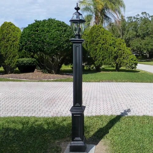 Vista 5 de Mayne Poste de lámpara de exterior resistente de alta resistencia, fácil de instalar para luces de porche y patio, resistente a la intemperie y a