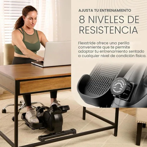 Vista 3 de Lifepro Flexstride Under Desk Elliptical with Red Light Therapy Option 8 resistance levels, forward/reverse motion, Bluetooth LCD tracker.