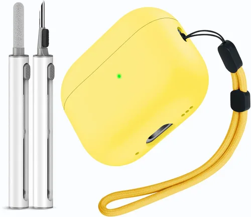 Vista 7 de Miracase Funda protectora de silicona líquida de triple capa para AirPods Pro, versión 2019 LED visible, a prueba de golpes, funda de silicona suave