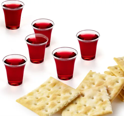 Vista 4 de Bekith Paquete de 1000 vasos de comunión, vasos desechables de plástico para bandejas estándar de comunión sagrada, 0.5 onzas, transparente