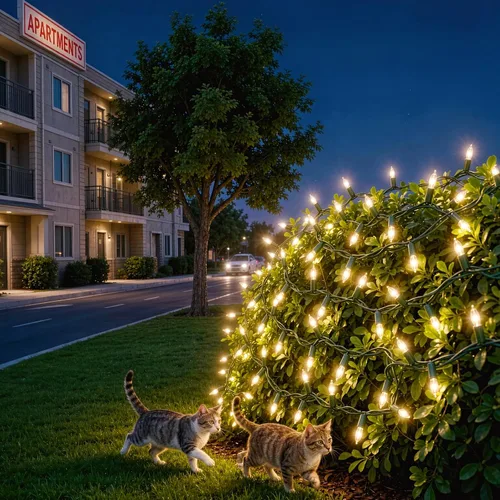 Vista 2 de Guirnalda de 100 Luces LED Blanco Cálido de Cable Verde para Navidad, con Certificación UL y Cadena de Iluminación Decorativa Comercial de 35 Pies