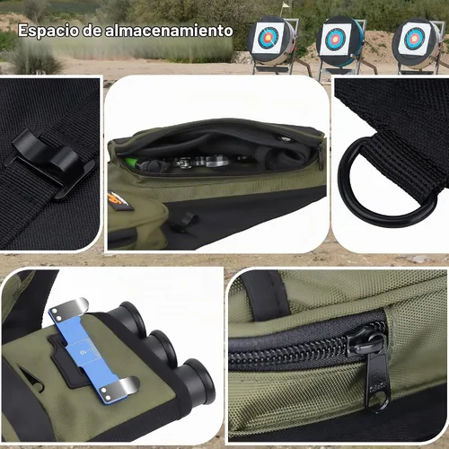 Vista 6 de SUNYA Carcaj de cadera de tiro con arco para flechas. Incluye 3 tubos de soporte de flecha, bolsillos de accesorios y cinturón de cintura. Apto