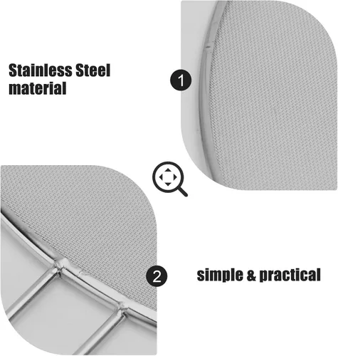 Vista 3 de 3pcs Stainless Steel Flat Mesh Oil Strainer for Pots and Pans