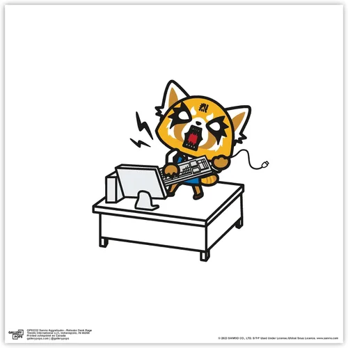 Vista 9 de Trends International Gallery Pops Sanrio Aggretsuko Retsuko Desk Rage - Póster de pared, 12.00 x 12.00 pulgadas, versión de marco negro