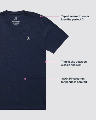 Vista 5 de Camiseta clásica con cuello en V gris para hombre - B6U100CRPC