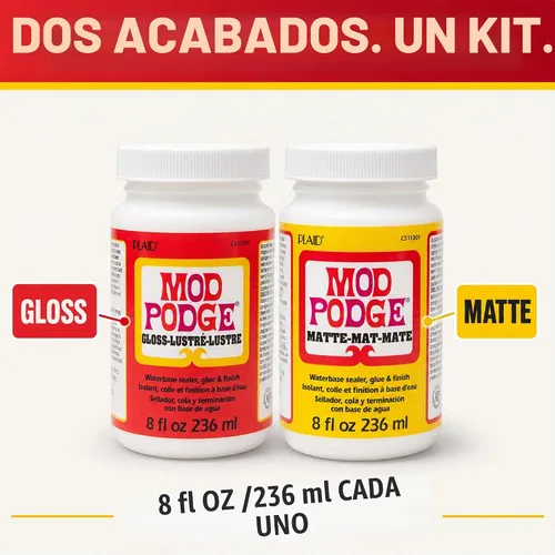 Vista 5 de Mod Podge - Paquete con esmalte y mate medio de 8 onzas, 3 brochas de espuma, rodillo para entintar de 4 pulgadas, sellador impermeable