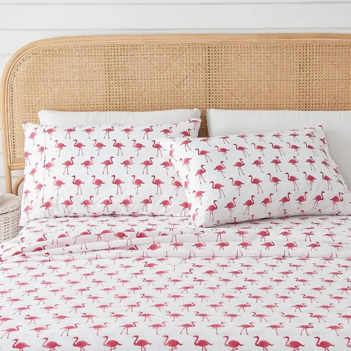 Vista 14 de Great Bay Home - Juego de sábanas y fundas de almohada estampadas, 3 piezas, tamaño individual, de microfibra con estampado floral - Sábanas