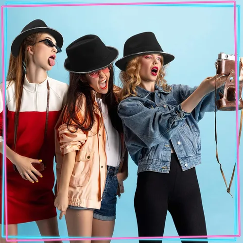 Vista 7 de 10 sombreros con luz LED a granel, sombreros de gángster de los años 20, sombreros de baile de neón para mujeres y hombres, accesorios clásicos