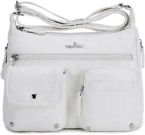 Vista 7 de Angel Kiss Bolsos cruzados para mujer, bolsos de hombro y monederos medianos de piel sintética Ladies, Medium, Faux Leather