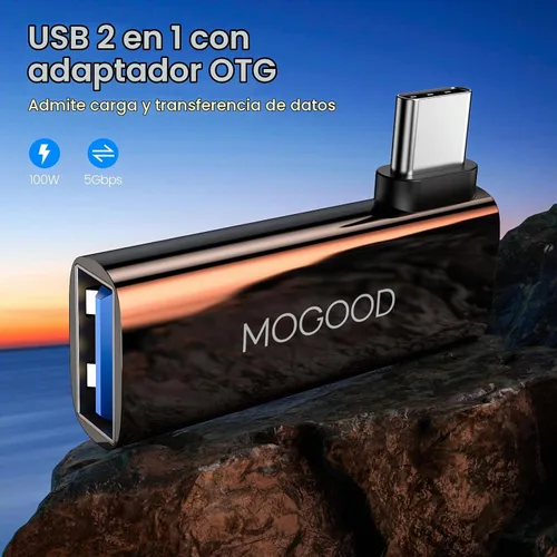 Vista 2 de MOGOOD Adaptador USB C OTG 2 en 1 con carga PD de 100 W