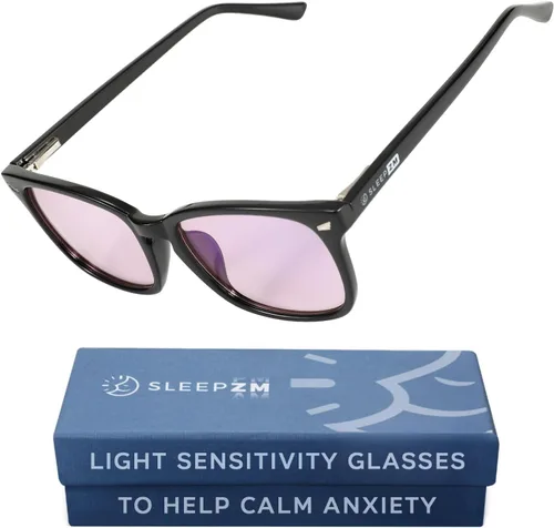 Vista 38 de Sleep ZM Blue Light Blocking Glasses - Sleep + Eye Strain Help Women + Men Montura Aviator - Lente Amarilla Adapt