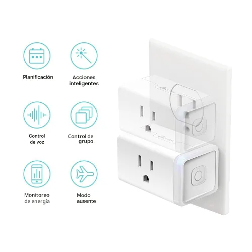 Vista 3 de Kasa Smart - Enchufe inteligente mini con monitoreo de energía, enchufe Wi-Fi inteligente para casa inteligente, compatible con Alexa, Google Home e