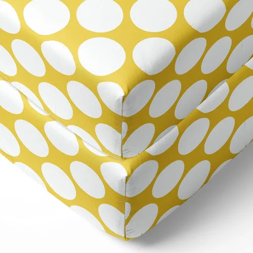 Vista 10 de Bacati - Sábana bajera ajustable para cuna, 100% algodón percal de One Large DOTS - Se adapta a colchones estándar de 28 x 52 x 5 pulgadas para cuna