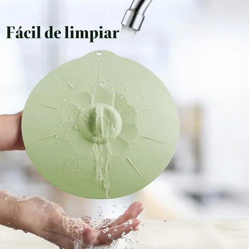 Vista 5 de Paquete de 4 tapas de silicona de 3.9 pulgadas para tazas, tazones, platos, sartenes, cubierta para salpicaduras de microondas, recipientes