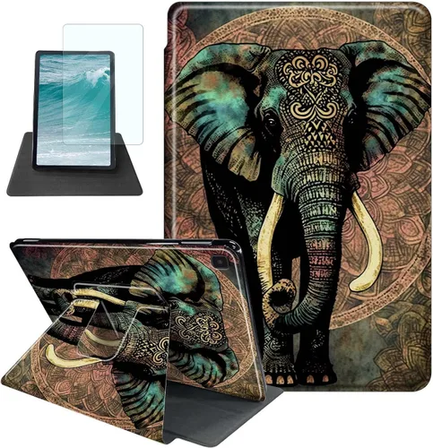 Vista 27 de Rossy Funda para Samsung Galaxy Tab A7 Lite de 8.7 pulgadas 2021 (SM-T220/T225/T227) + protector de pantalla giratorio de 360 grados con soporte