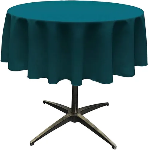 Vista 18 de Telón de fondo King Inc, mantel redondo de poliéster sin costuras de 58 pulgadas / superposición, bueno para mesa de café pequeña (Aqua)
