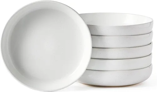 Vista 46 de famiware Milkyway - Juego de 4 cuencos para pasta, 33 onzas, hilo beige
