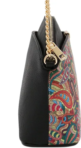 Vista 3 de FashionPuzzle Bandolera pequeña con estampado de leopardo con correa de cadena