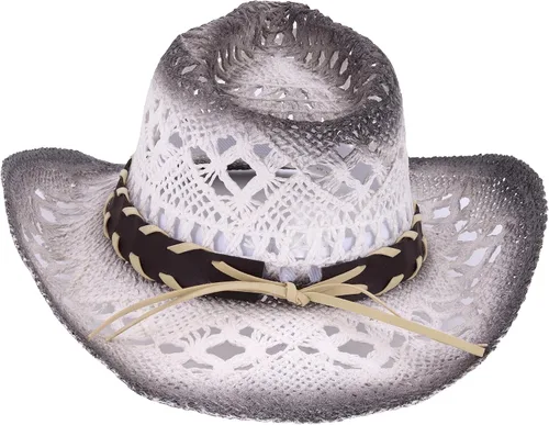 Vista 4 de Sombreros de vaquero retro de Rodeo Wild Western para hombre y mujer, estilo toro