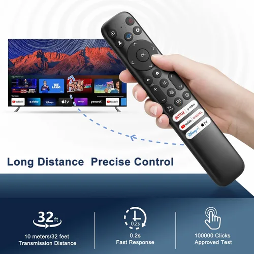 Vista 6 de Solo para TCL-Google-TV, reemplazo de control remoto, RC813 compatible con TCL QM8/QM7/Q7/Q6/Q5/S5/S4/S3 4K UHD HDR LED QLED QD-Mini LED Full-HD