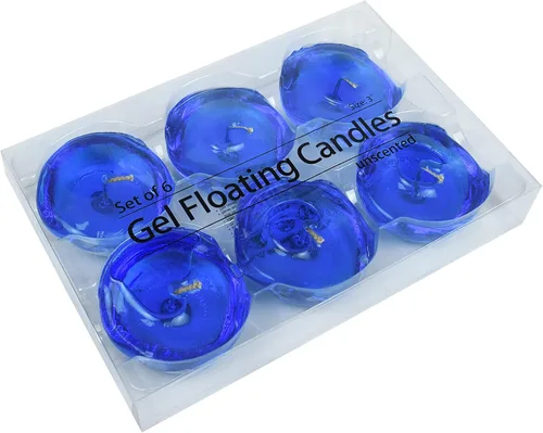 Vista 7 de Zest Candle Velas plegables de 6 piezas, 3 pulgadas, gel azul transparente