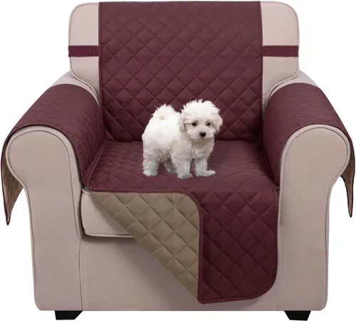 Vista 34 de U-NICE HOME Funda para sillón reclinable, reversible, con correas elásticas, resistente al agua, protege de perros y mascotas, sillón pequeño