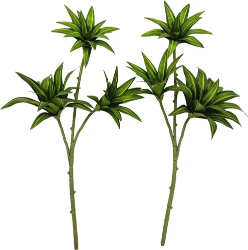 Vista 20 de PASYOU Planta artificial de Aglaonema, plantas falsas de Codiaeum Variegatum, 2 unidades, arbustos de plástico de hoja perenne de magnolia