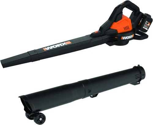 Vista 2 de Worx Soplador de hojas inalámbrico de 40 V con batería y cargador, soplador 3 en 1 para césped con aspiradora y trituradora, soplador de hojas