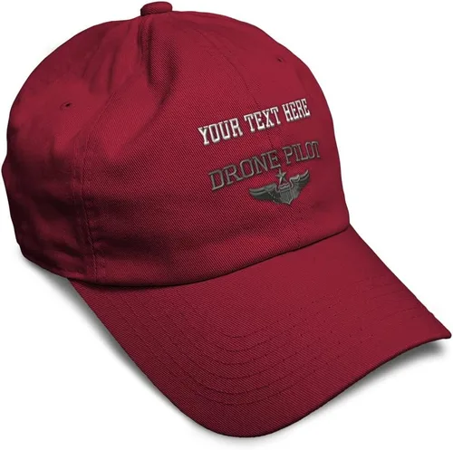 Vista 38 de Gorra de béisbol suave, dron, piloto, gris, bordado, insignias, ovnis, algodón, para papá veterano, sombreros para hombres y mujeres Aqua Design Only