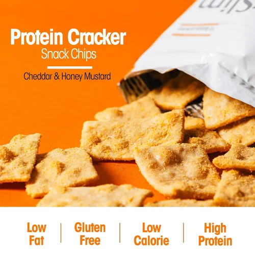 Vista 5 de WonderSlim Chips de galletas de proteína, cheddar, 0.35 oz de proteína, 0.11 oz de grasa, sin gluten (7 unidades)