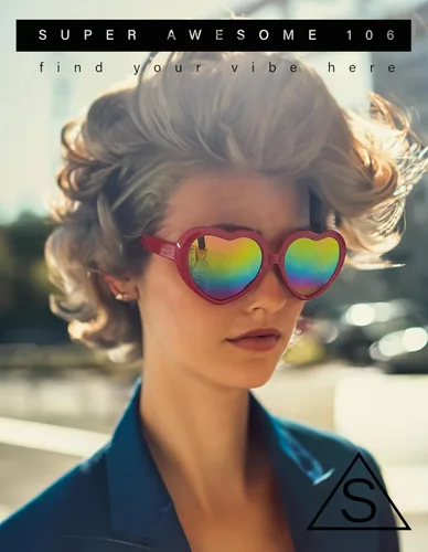 Vista 2 de Gafas de sol Rusta Rainbow Mirror Lens Plastic Frame Heart Shape para mujer