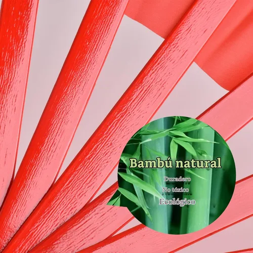 Vista 5 de Abanicos de mano plegables de bambú grandes, color rojo, ventilador KunFu para eventos, bailes, espectáculos, festivales, regalo (todo rojo)