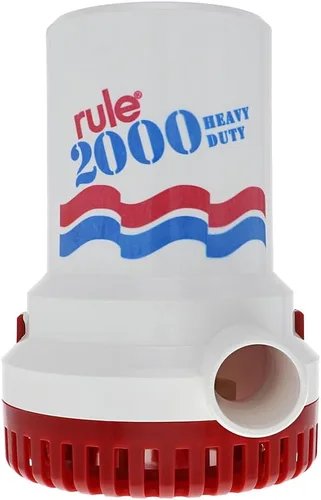 Vista 3 de Rule Bomba de sentina 2000 GPH de 12 V, accesorio sumergible para barco marino con descarga de 1-1/8 pulgadas, antibloqueo de aire, protección