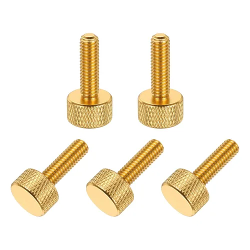 Vista 79 de MECCANIXITY 5 piezas M6x14mm Tornillos de pulgar estriado de cabeza plana, pernos de rosca completa de aleación de aluminio sólido para carcasas