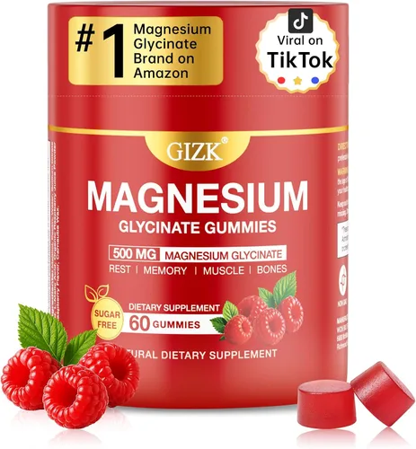 Vista 12 de Gomitas de glicinato de magnesio de 500 mg - Gomitas de magnesio sin azúcar para dormir, estrés, apoyo muscular y nervioso - para adultos y niños